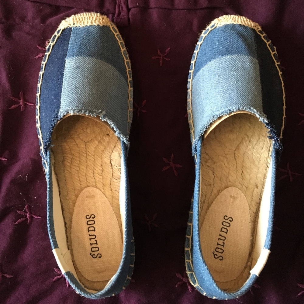 Soludos Denim Patchwork Original Platform Slipper